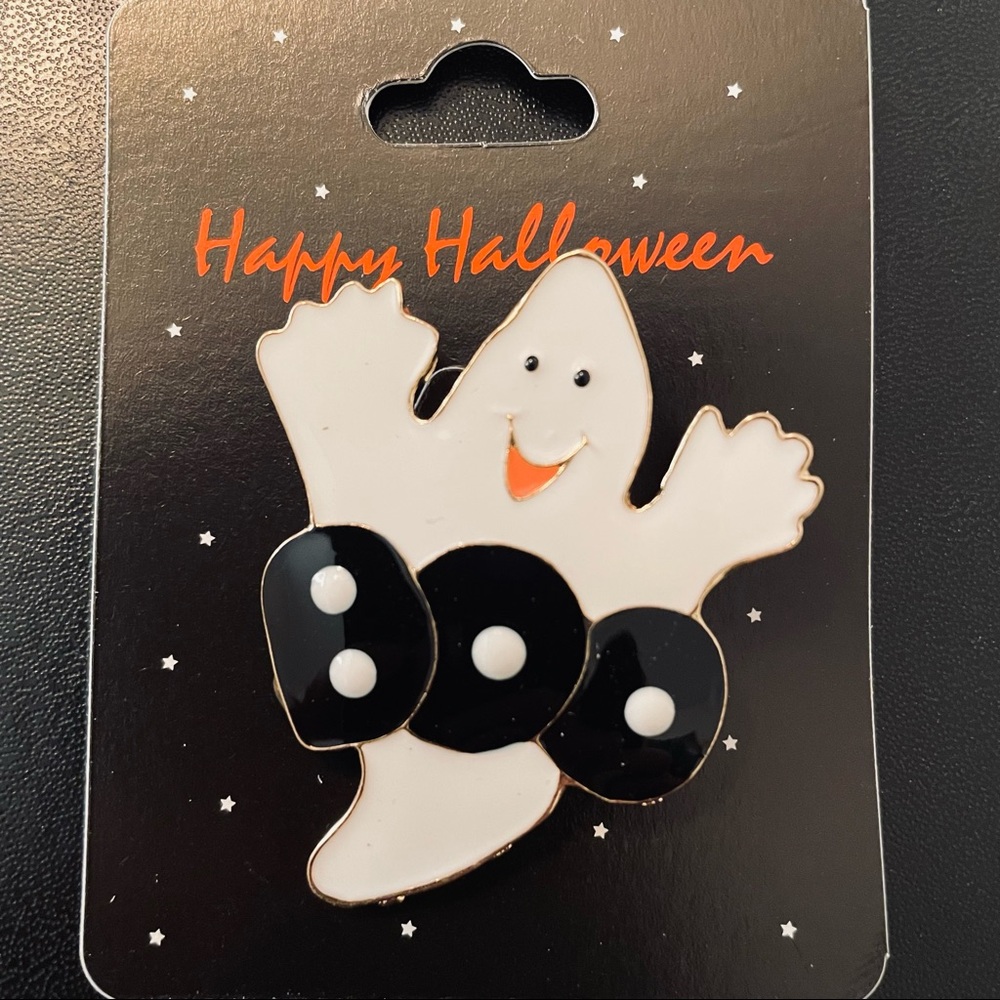💖 Halloween Ghost Boo Pin Brooch NEW - Picture 3 of 4